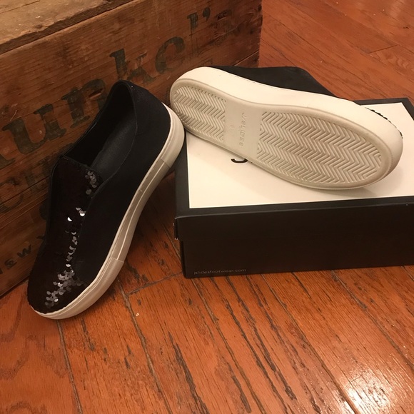 J/Slides nyc brand new sparkle shoes size 8 black - Picture 2 of 3